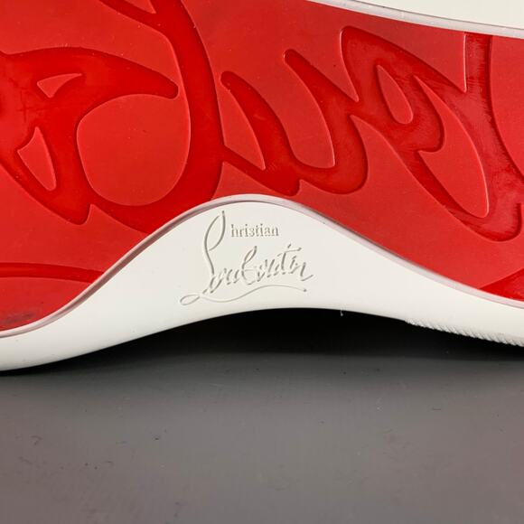CHRISTIAN LOUBOUTIN Size 6.5 Gold White Leather High Top Lace Up Shoes main image 7